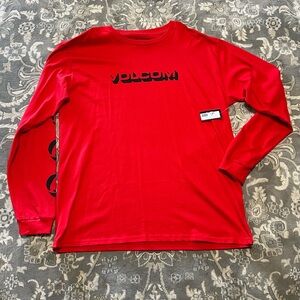 Volcom Vibrant Red Long Sleeve T Shirt